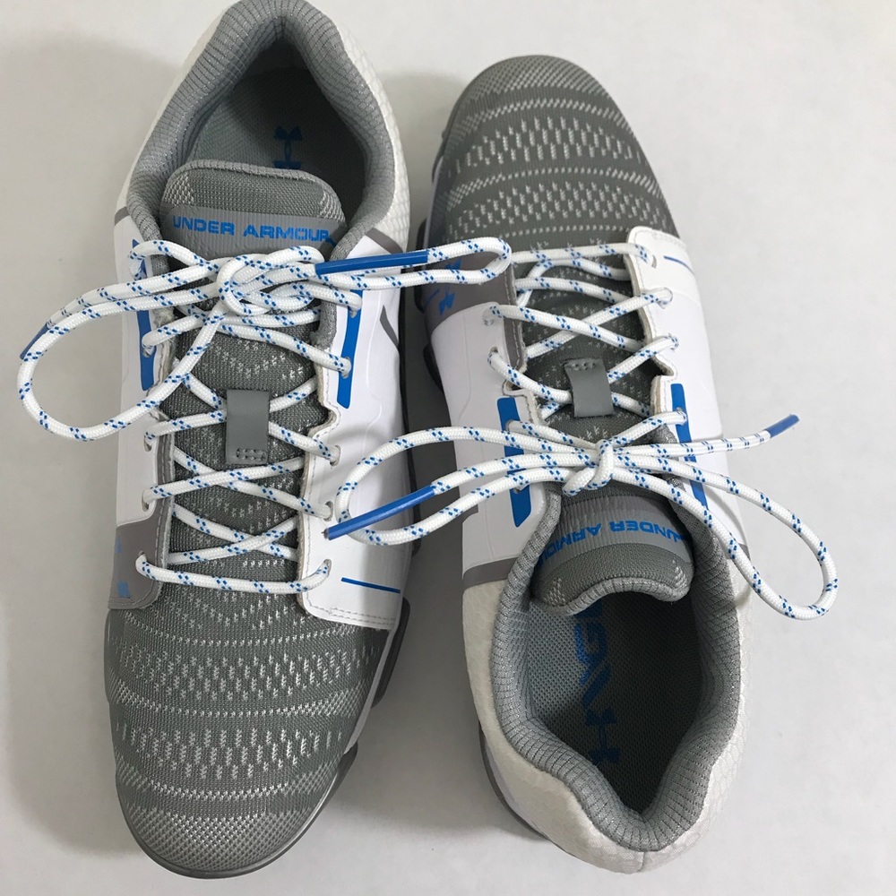 Under Armour Grey white and blue Golf shoes